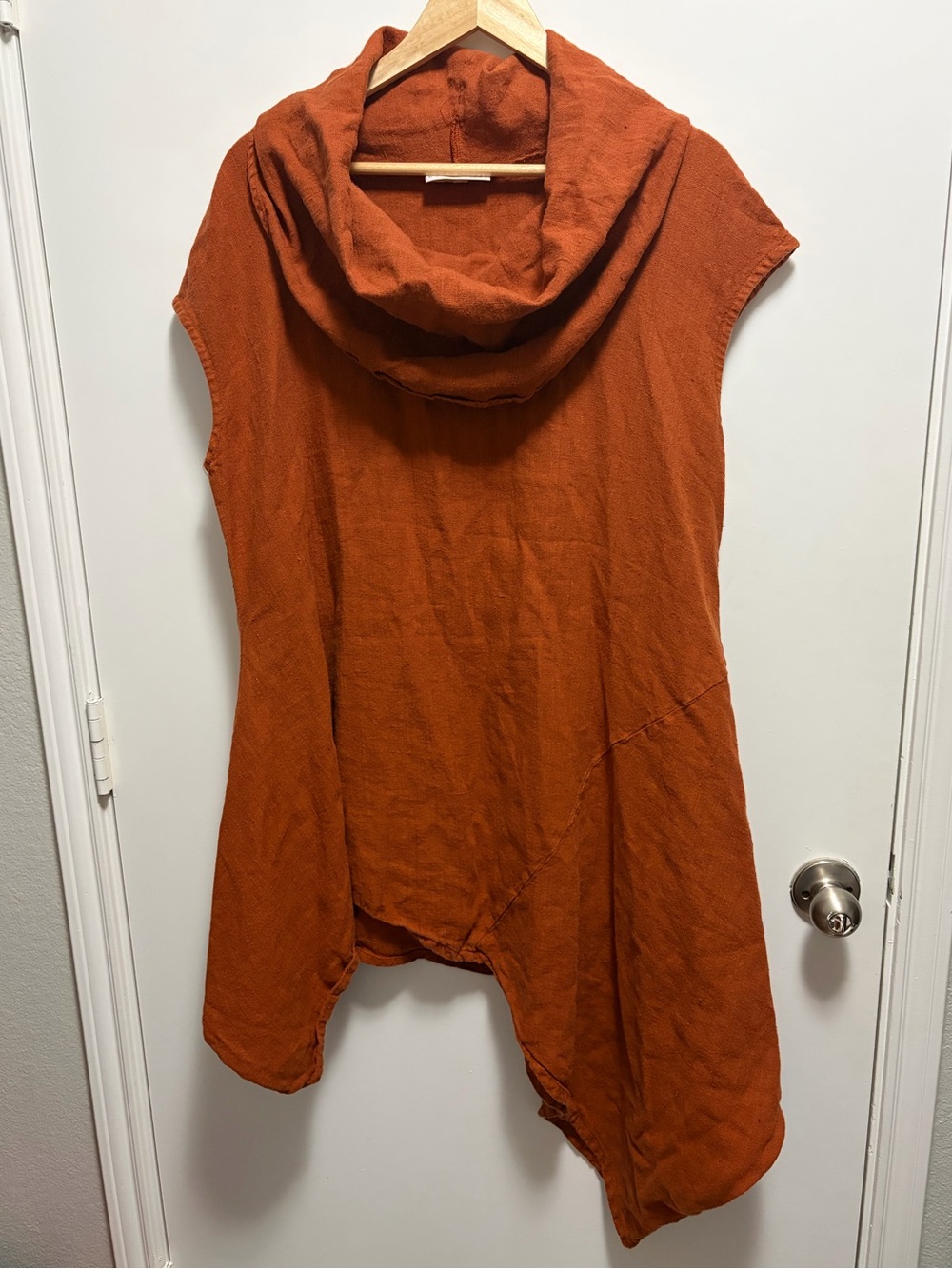 Bryn Walker 100% Linen Noa Tunic Asymmetric in a dark orange Women’s Size Large